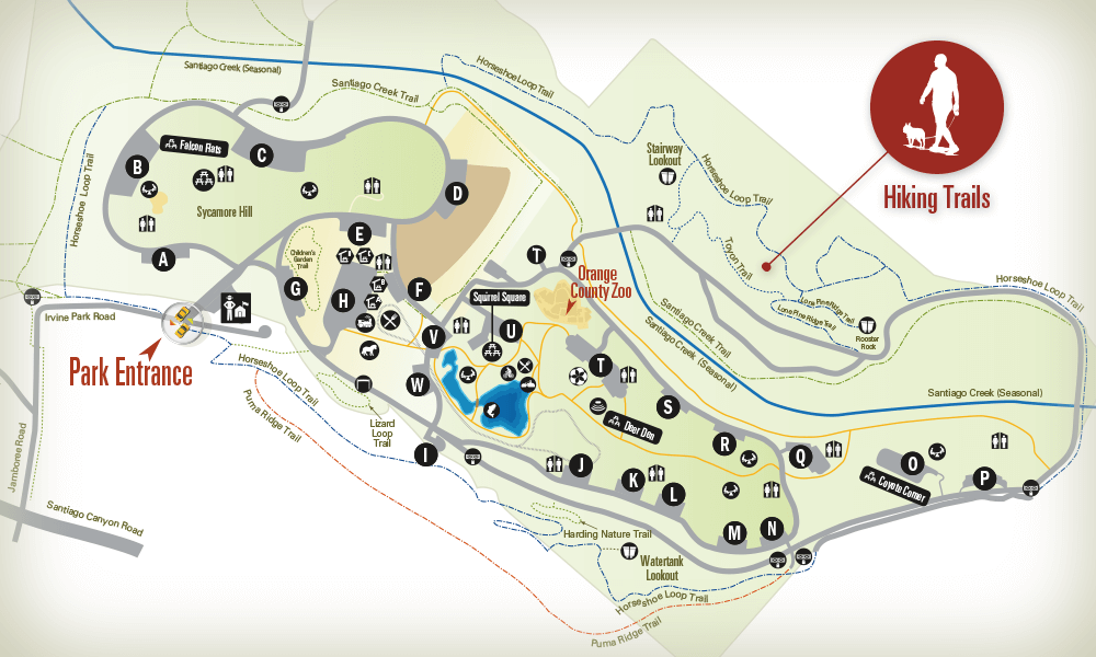 Irvine Park Railroad Hiking Map