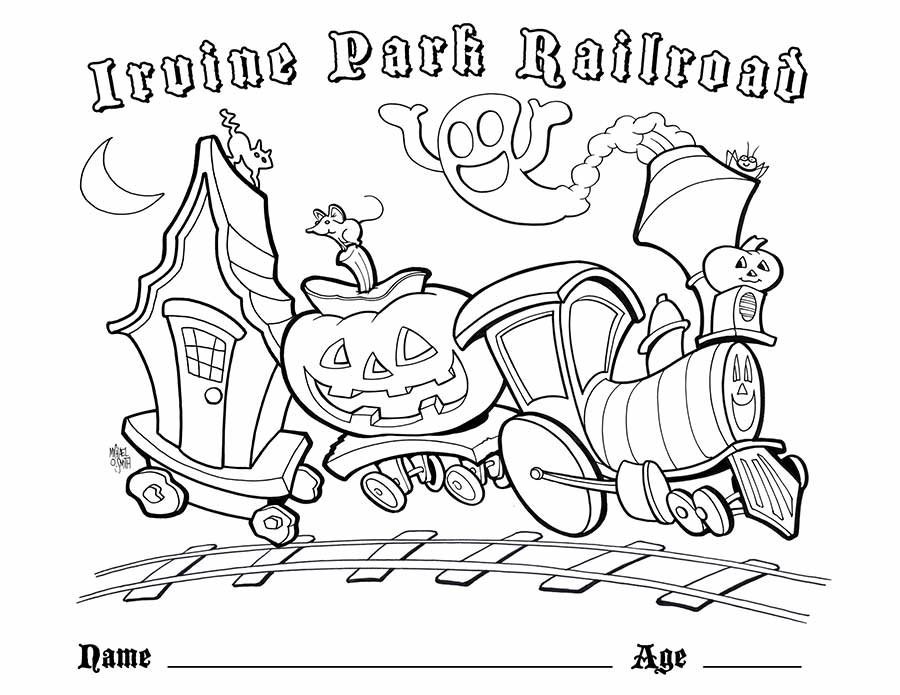 Children's Coloring Page - Irvine Park Railroad
