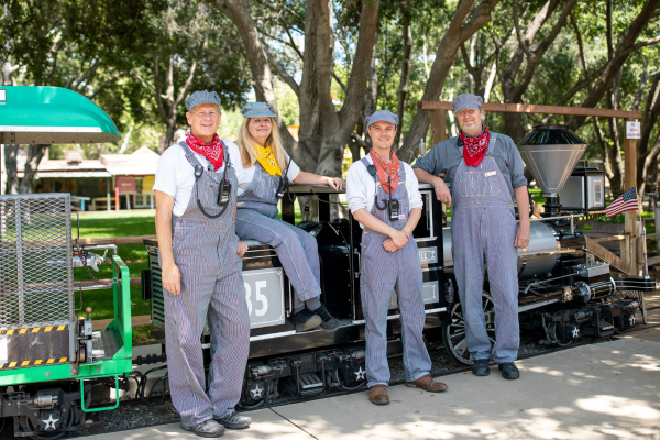 Engineer employees at Irvine Park Railroad Engineer employees at Irvine Park Railroad