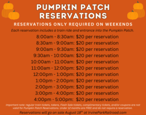 Pumpkin Patch Reservations Menu