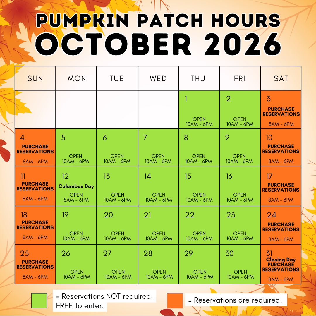 Reservation dates for Pumpkin Patch 2026 (2)
